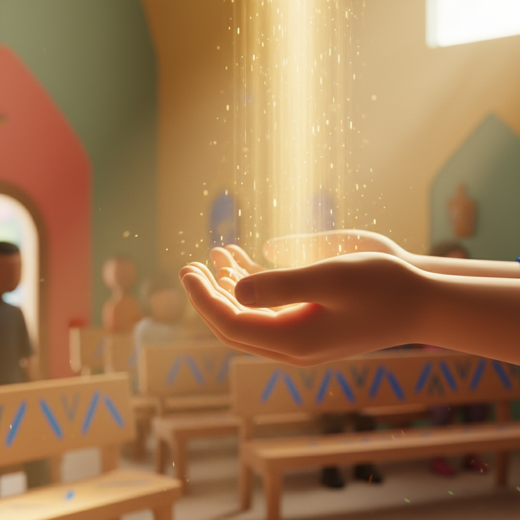 Mãos abertas recebendo graça em culto evangélico brasileiro